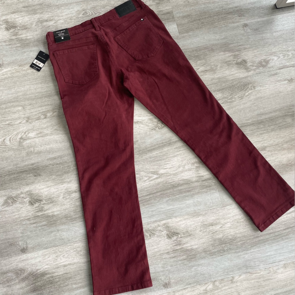 NWT 🦋 LUCKY BRAND Wine Straight Leg pants | Size: 8/29 - Picture 7 of 13